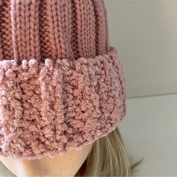 LOF Ladies Wide Ribbed Knit Slouchy Beanie Ski Hat with Sherpa Trimmed C… - Picture 4 of 6